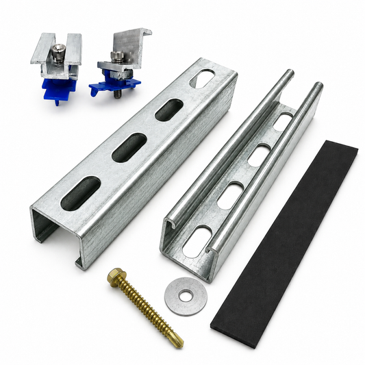 12 Solar Panel Mini Rail Mounting Kit